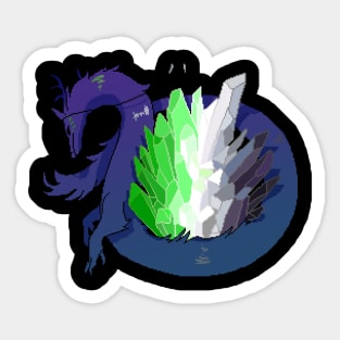 Aro Pride Flag Crystal Dragon Sticker